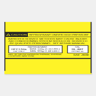 2007 Tacoma A/C Klimaanlage Decal Rechteckiger Aufkleber