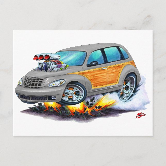 2008-10 PT Cruiser Gray Woodie Postkarte (Vorderseite)