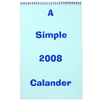 2008, Calander, A, Simple Kalender