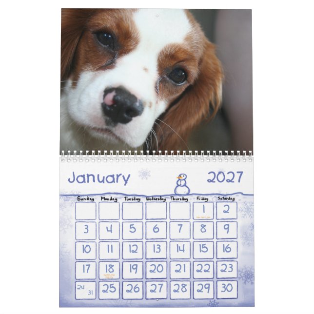 2009-2010 unbekümmerter Königcharles Kalender (Jan 2027)
