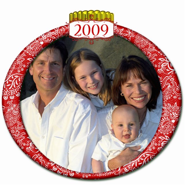 2009 Foto Weihnachtsschmuck Fotoskulptur Ornament (Vorne)