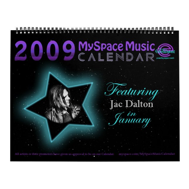 2009 MYSPACE MUSIK-KALENDER, der JAC DALTON Kalender (Titelbild)