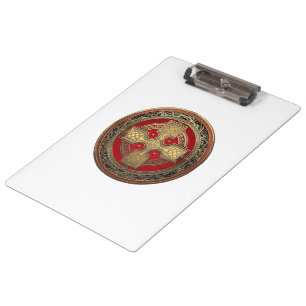 [200] Altes keltisches heiliges Goldknoten-Kreuz Klemmbrett