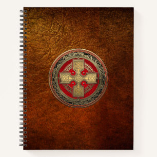 [200] Altes keltisches Sacred Gold Knot Cross Notizbuch