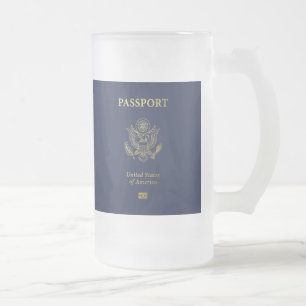 [200] American Passport Cover Mattglas Bierglas