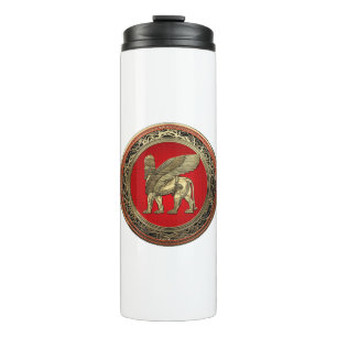 [200] Assyrian Winged Lion - Gold Lamassu Thermosbecher