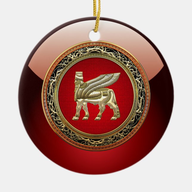 [200] Babylonischer Winged Bull Lamassu [3D] Keramikornament (Vorne)