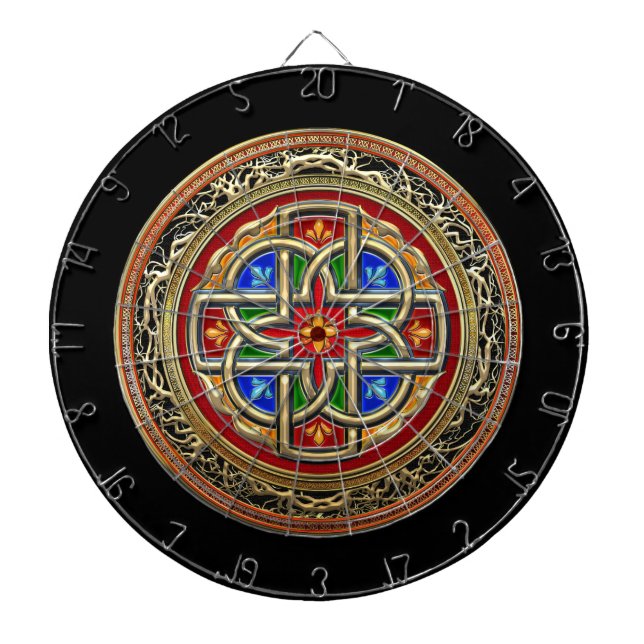[200] Celtic Cross [Gold+Enamel] Dartscheibe (vorne)