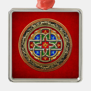 [200] Celtic Cross [Gold+Enamel] Ornament Aus Metall