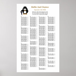 200 Funny Pinguin Greeter Wedding Seating Chart Poster