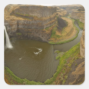200 Fuß hoher Palouse Falls State Park in Quadratischer Aufkleber