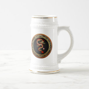 [200] Golden Chinese Dragon Fucanglong Bierglas