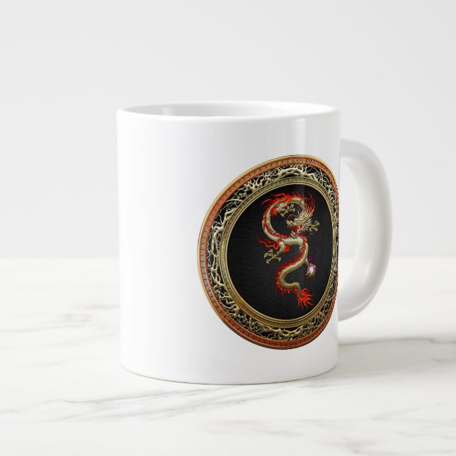 [200] Golden Chinese Dragon Fucanglong Jumbo-Tasse (Vorderseite Rechts)