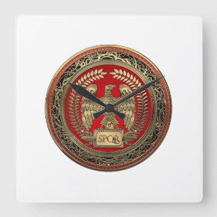 [200] Goldrömischer Kaiseradler Quadratische Wanduhr