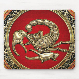 [200] Heiliger Goldener Skorpion auf Rot Mousepad