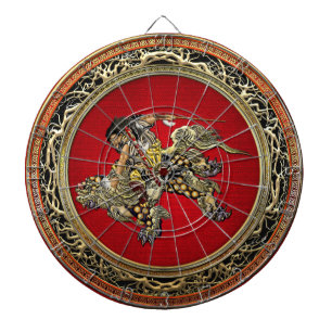 [200] Hokusai - Shoki Riding Shishi Lion Dartscheibe
