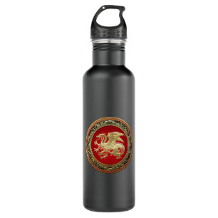 [200] Isländischer Drache, Landvættir [Gold] Edelstahlflasche