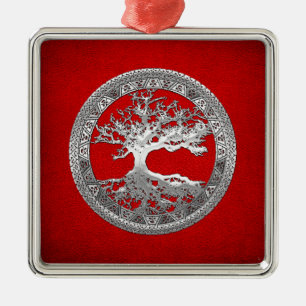 [200] Keltischer Baum des Lebens [Silber] Silbernes Ornament