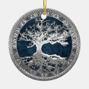 [200] Keltischer Lebensbaum [Silber] Keramik Ornament