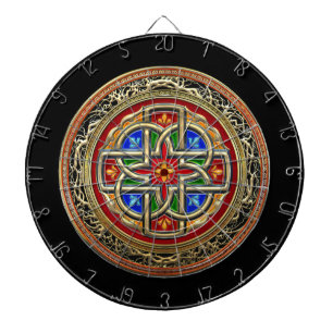 [200] Keltisches Kreuz [Gold+Emaille] Dartscheibe