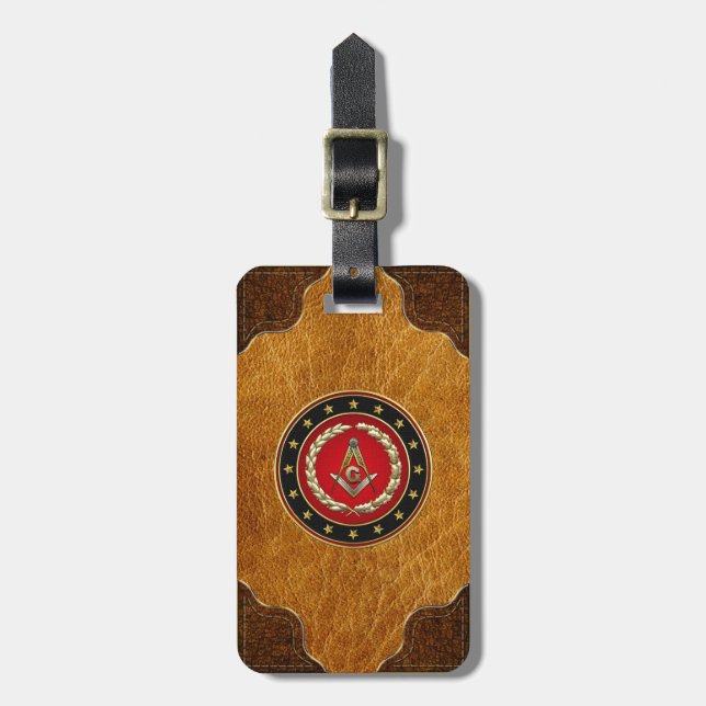 [200] Masonic Square and Compasses [3. Grad] Gepäckanhänger (Vorderseite vertikal)