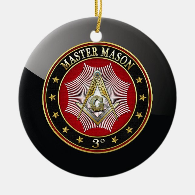 [200] Master Mason - 3rd Degree Square & Compasses Keramikornament (Vorne)