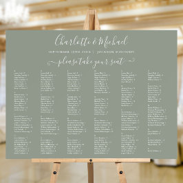 200 Namen zeigen Green Wedding Seating Chart Sign
