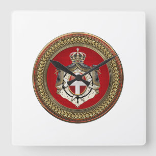 [200] Order of Malta - SMOM Coat of Arms Quadratische Wanduhr