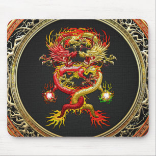 [200] Rote und Gelbe Drachen Mousepad