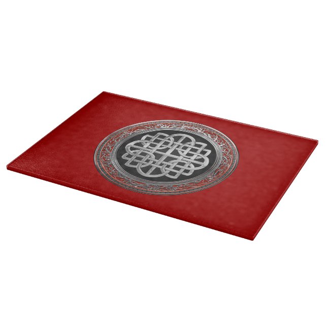 [200] Sacred Celtic Silver Knot Cross Schneidebrett (Ecke)