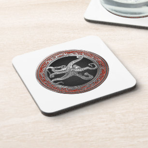 [200] Sacred Silver Octopus in Defensive Posture Getränkeuntersetzer