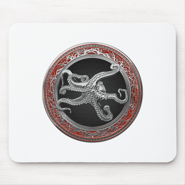 [200] Sacred Silver Octopus in Defensive Posture Mousepad (Vorne)