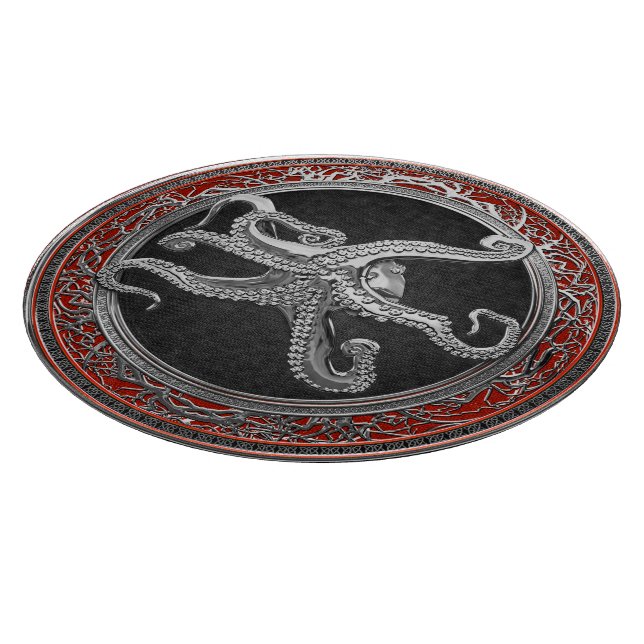 [200] Sacred Silver Octopus in Defensive Posture Schneidebrett (Ecke)