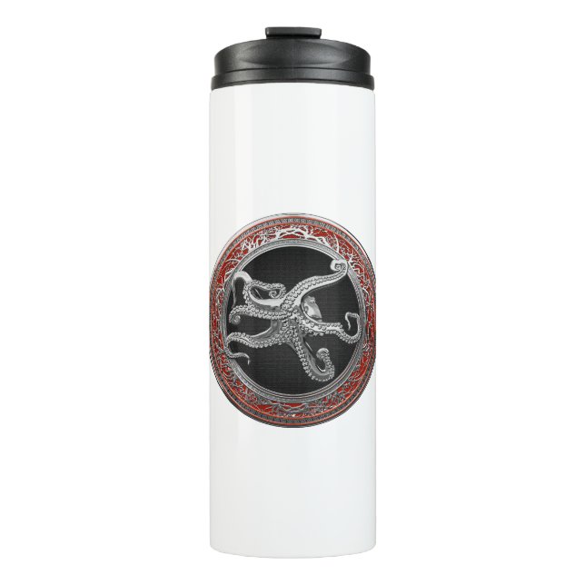 [200] Sacred Silver Octopus in Defensive Posture Thermosbecher (Vorderseite)