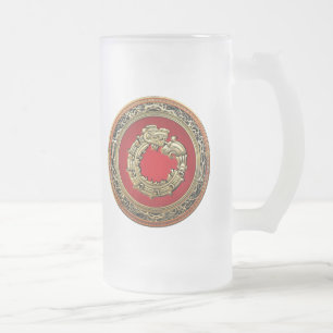 [200] Schlangengott Quetzalcoatl [Gold] Mattglas Bierglas