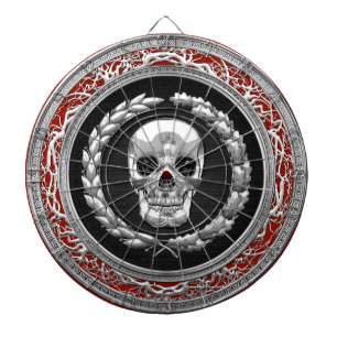 [200] Silberner Totenkopf Dartscheibe