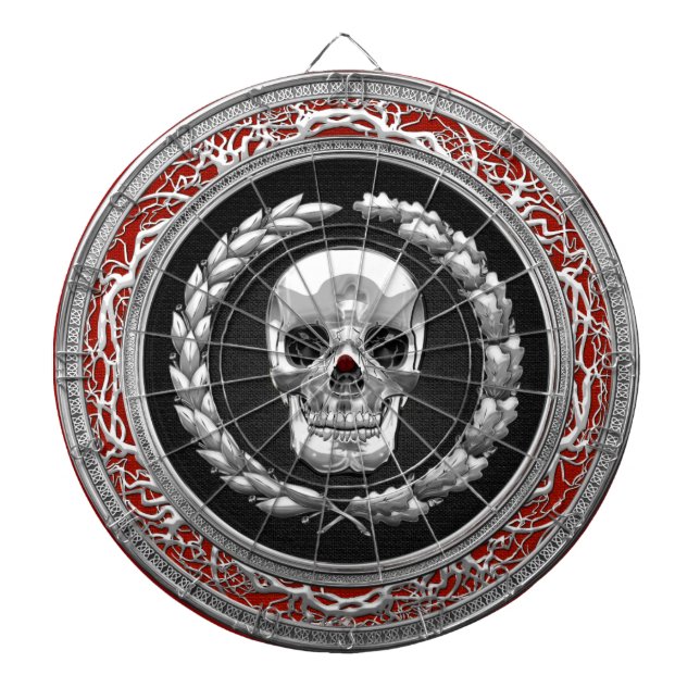 [200] Silberner Totenkopf Dartscheibe (vorne)