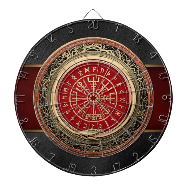 [200] Vegvisir - Viking-Goldmagischer Runic Dartscheibe (vorne)