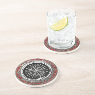 [200] Vegvisir - Viking Silver Magic Runic Compass Getränkeuntersetzer
