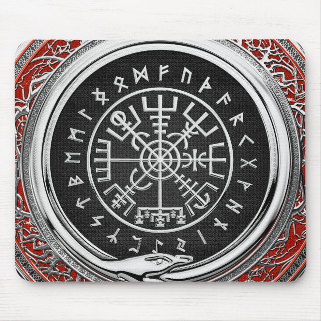 [200] Vegvisir - Viking Silver Magic Runic Compass Mousepad (Vorne)