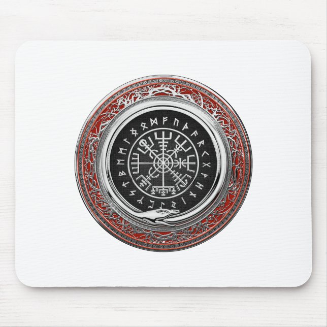 [200] Vegvisir - Viking Silver Magic Runic Compass Mousepad (Vorne)