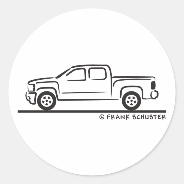 2010 Chevrolet Silverado Runder Aufkleber (Vorderseite)