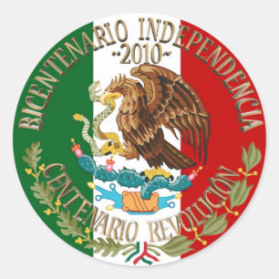 2010 Mexikanische Unabhängigkeit/Revolution Runder Aufkleber