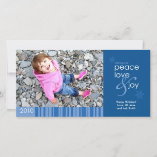 2010 Paix, Amour et Joy 4x8 Carte photo - Bleu