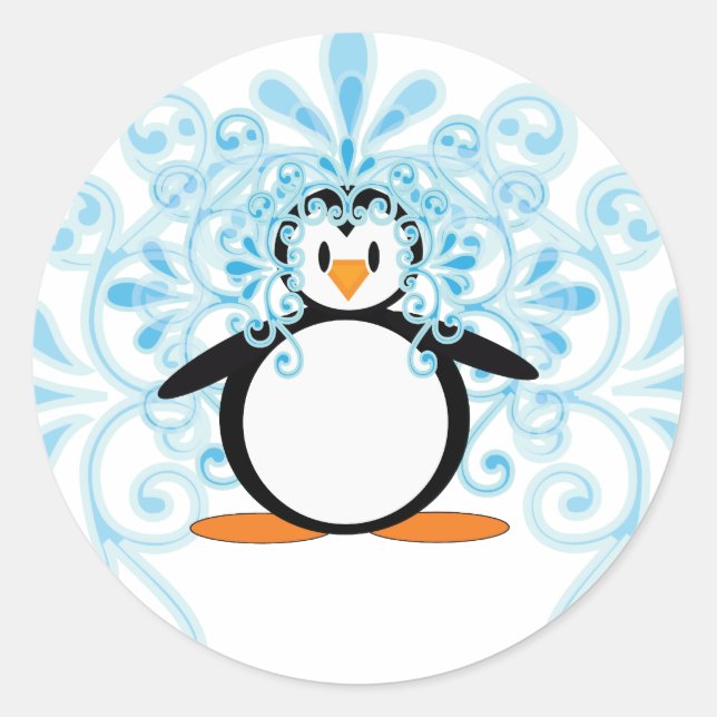 2010 Schöne Bride Penguin Runder Aufkleber (Vorderseite)