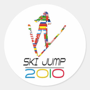 2010: Skisprung Runder Aufkleber