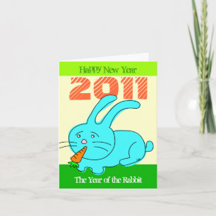 2011 Année De Carte Rabbit Rabbit Mange Carotte