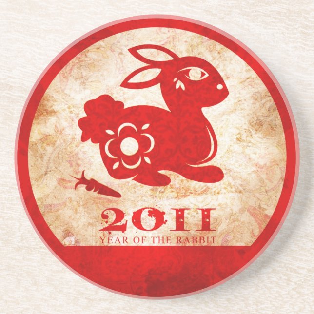 2011 Chinesisches Neujahrsfest des Kaninchens Getränkeuntersetzer (Vorne)