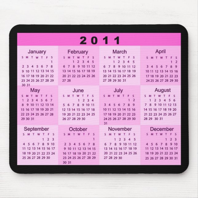 2011-jährig tragen Sie auf einen Blick ein Mousepad (Vorne)