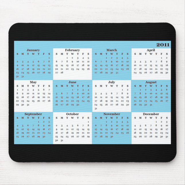 2011 Kalender blaues Mauspad (Vorne)